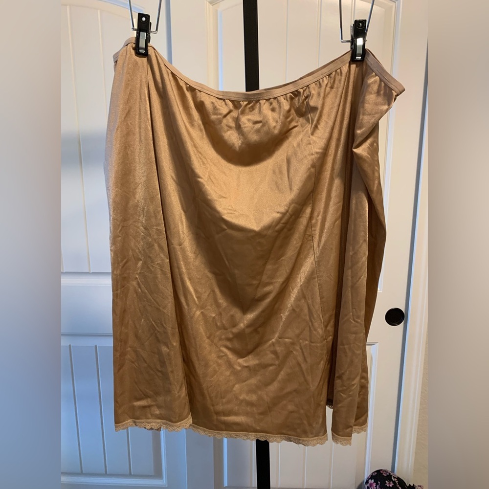A-24 Tan Midi Half Slip